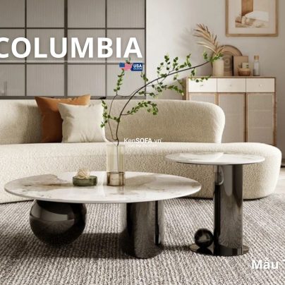 Cặp bàn sofa mặt đá Ceramic T68 Columbia nhập khẩu