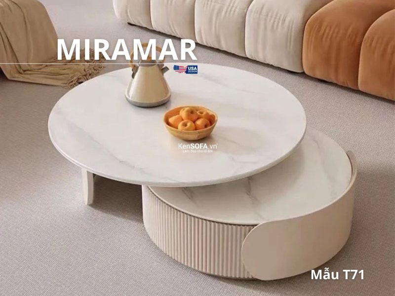 Cặp bàn sofa mặt đá Ceramic T71 Miramar nhập khẩu