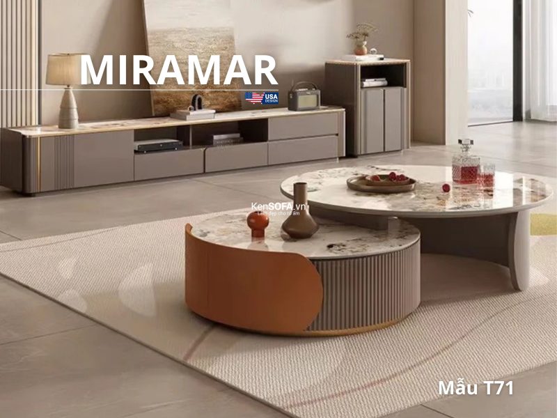 Cặp bàn sofa mặt đá Ceramic T71C Miramar nhập khẩu