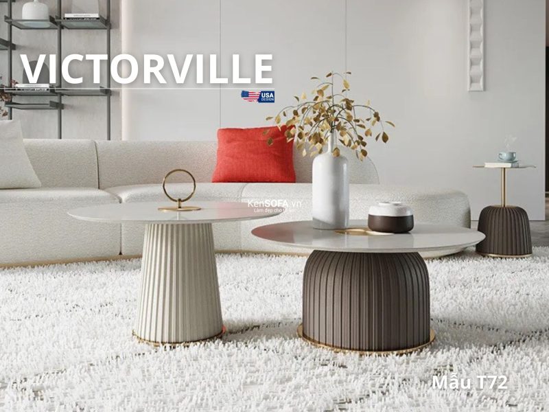 Cặp bàn sofa mặt đá Ceramic T72 Victorville nhập khẩu