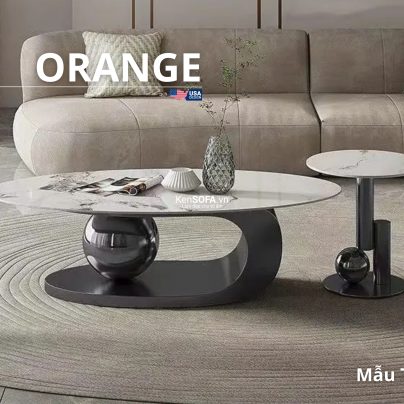 Cặp bàn sofa mặt đá Ceramic T76 Orange nhập khẩu
