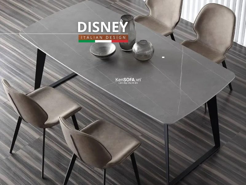 Bộ bàn ăn C47 Disney mặt đá 4 ghế Nordic