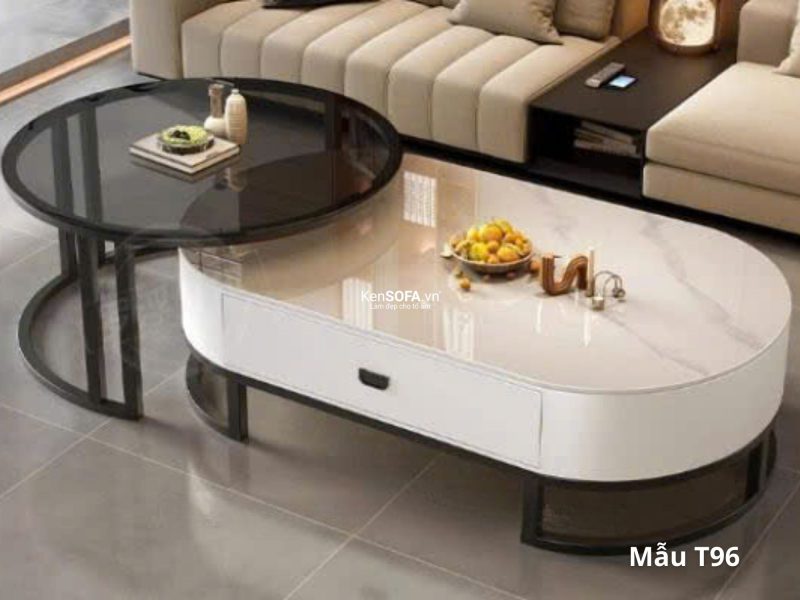 Cặp bàn sofa mặt đá Ceramic T96 Everett