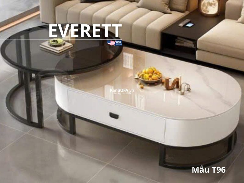 Cặp bàn sofa mặt đá Ceramic T96 Everett