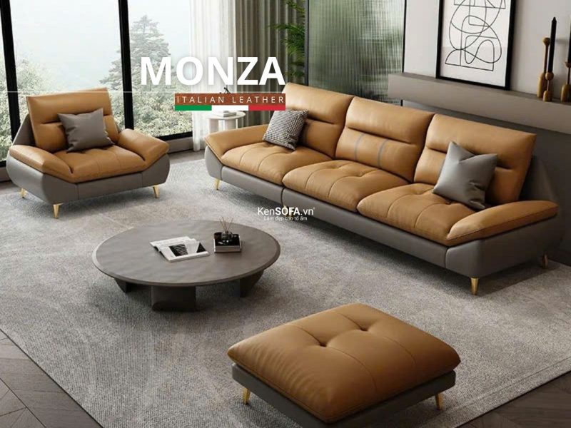 Sofa băng da cao cấp CC113 Monza Hàn Quốc nhập khẩu