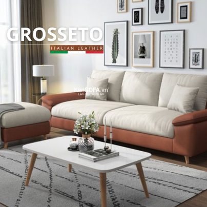 Sofa băng da cao cấp CC120 Grosseto Hàn Quốc nhập khẩu