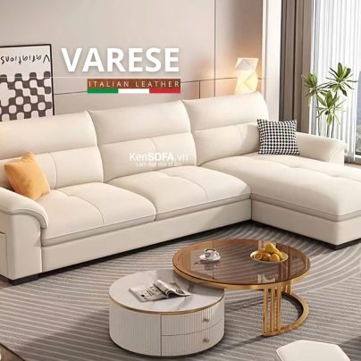 Sofa góc da cao cấp CC123 Varese Hàn Quốc nhập khẩu