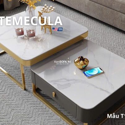 Cặp bàn sofa mặt đá Ceramic T100 Temecula