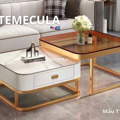 Cặp bàn sofa mặt đá Ceramic T101 Temecula