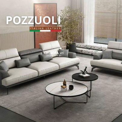 Sofa băng da cao cấp CC124 Pozzuoli Hàn Quốc nhập khẩu