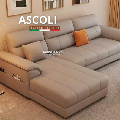 Sofa góc da cao cấp CC128 Ascoli Hàn Quốc nhập khẩu