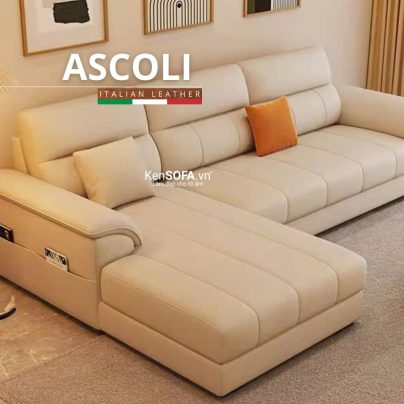 Sofa góc da cao cấp CC128 Ascoli Hàn Quốc nhập khẩu