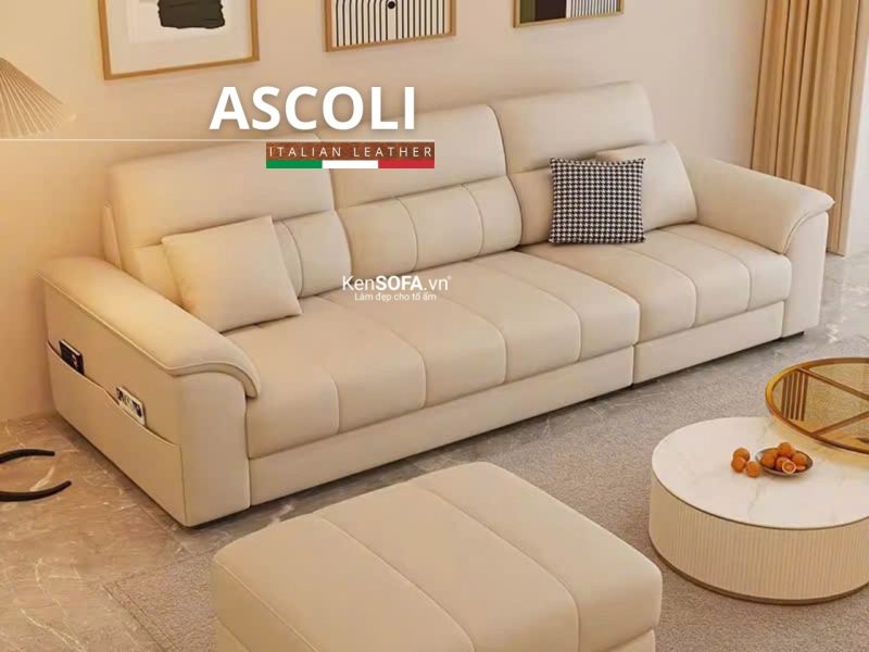 Sofa băng da cao cấp CC128 Ascoli Hàn Quốc nhập khẩu