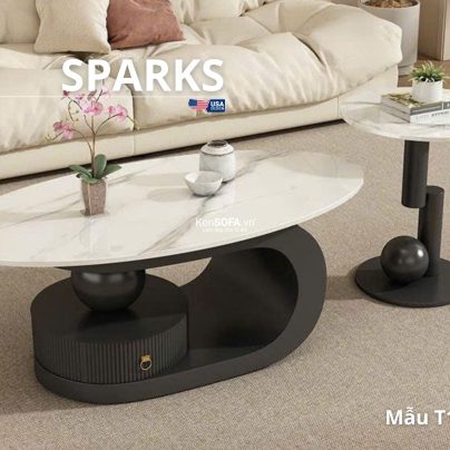 Cặp bàn sofa mặt đá Ceramic T103 Sparks