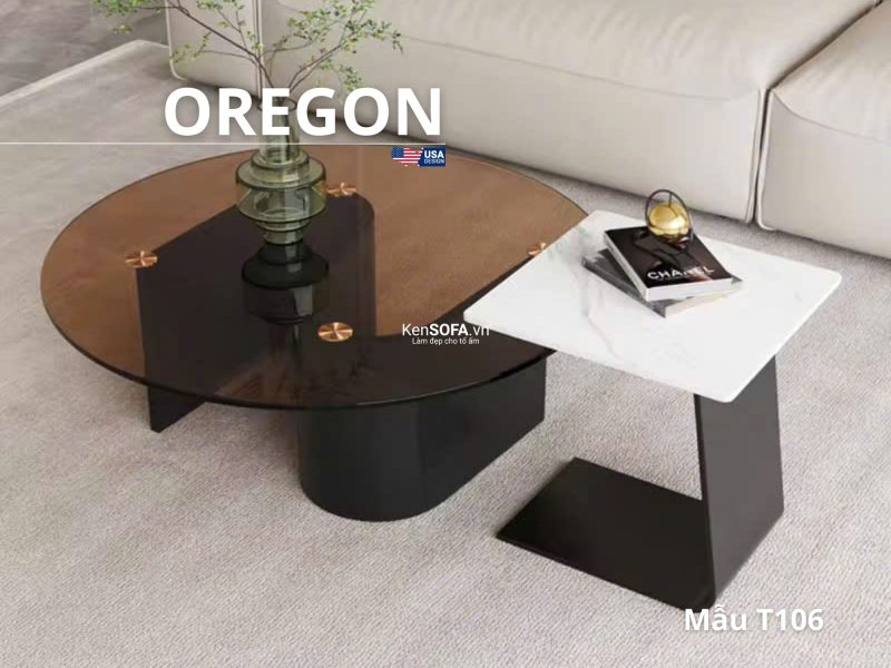 Cặp bàn sofa mặt đá Ceramic T106 Oregon