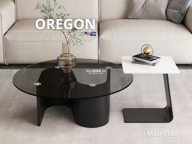 Cặp bàn sofa mặt đá Ceramic T106 Oregon