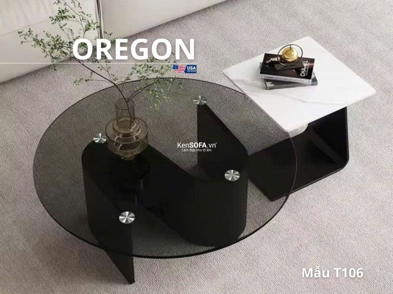 Cặp bàn sofa mặt đá Ceramic T106 Oregon