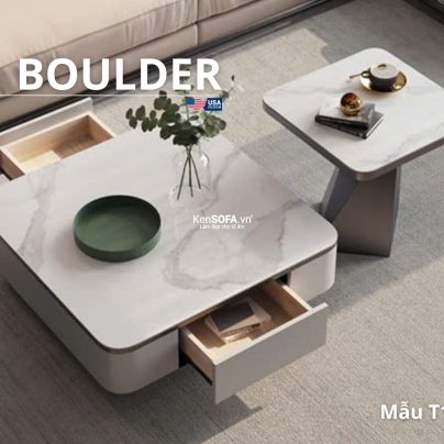 Cặp bàn sofa mặt đá Ceramic T110 Boulder