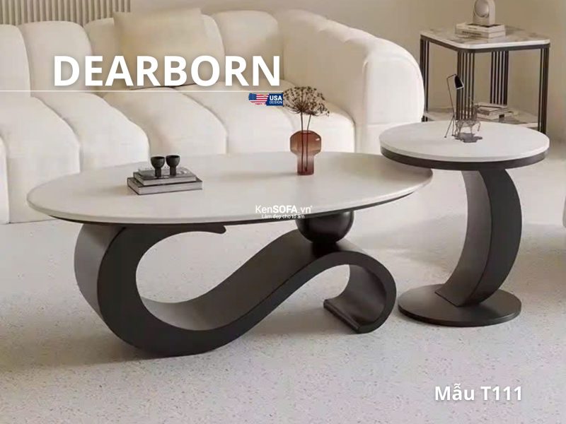 Cặp bàn sofa mặt đá Ceramic T111 Dearborn