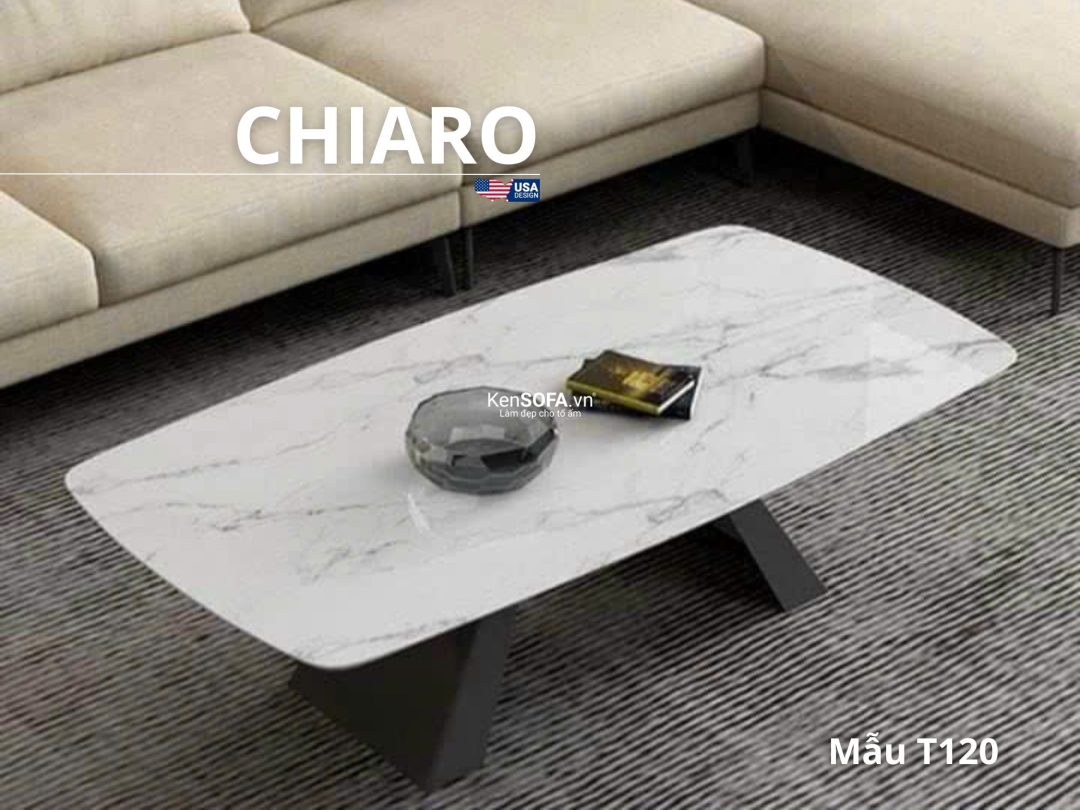 Bàn sofa mặt đá Ceramic T120 Chiaro