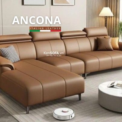 Sofa góc da cao cấp CC134 Ancona Hàn Quốc nhập khẩu